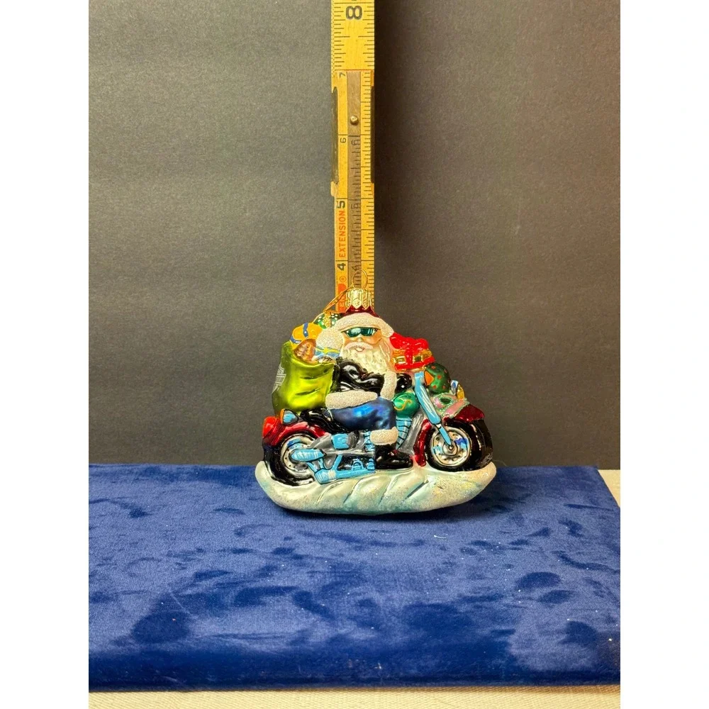 Harley Davidson Santa Motorcycle Christmas Ornament‎ Biker Petite free Wheeling